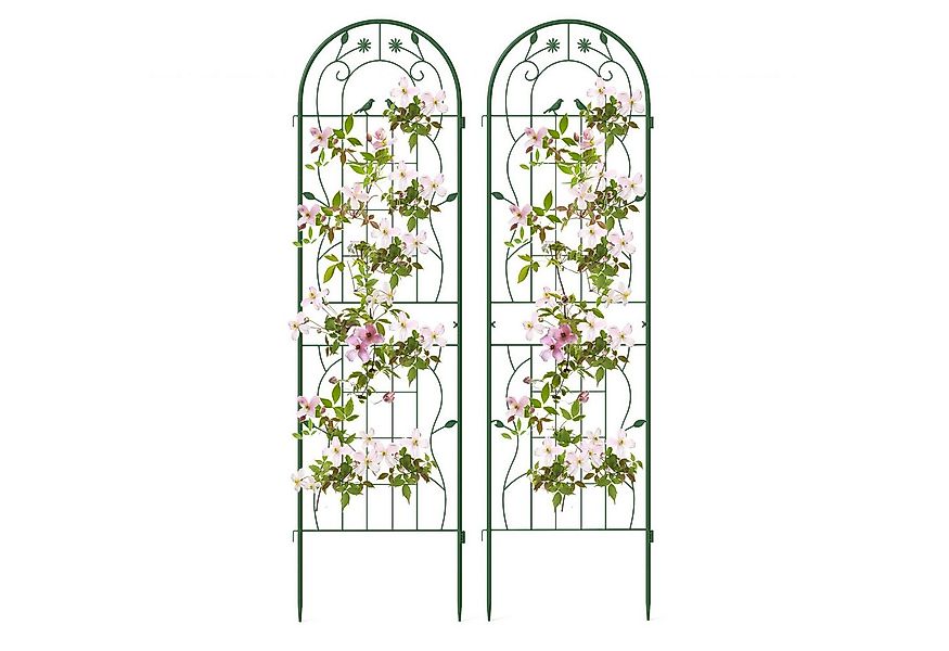 COSTWAY Gartenzaun, für Kletterpflanzen, Metall, 180x50 cm, 2 Zaunelemente günstig online kaufen