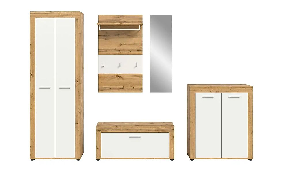 Garderobenkombination   ¦ holzfarben ¦ Maße (cm): B: 285 H: 191 Garderoben günstig online kaufen