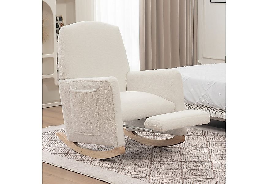 Celya Stuhl Schaukelstuhl Relaxsessel mit Hocker,110kg Belastbarkeit,Holzra günstig online kaufen