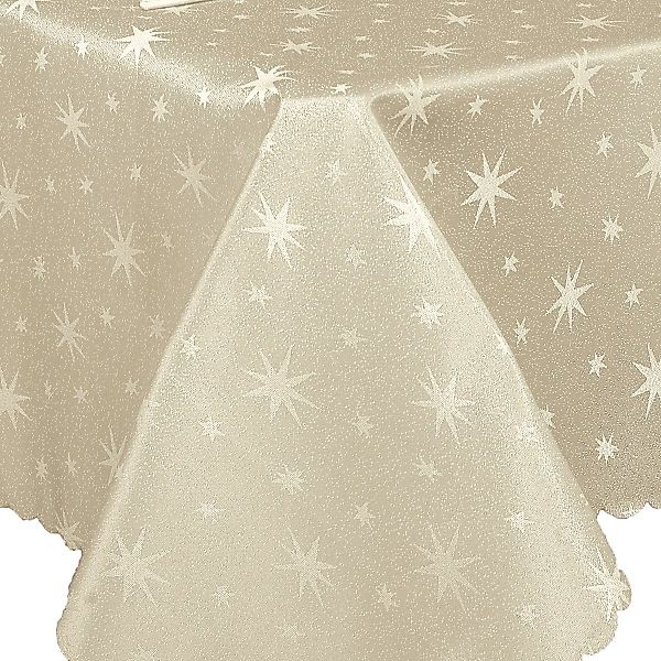 Tischläufer Glitzer Sterne Tischdecke Creme Gold günstig online kaufen