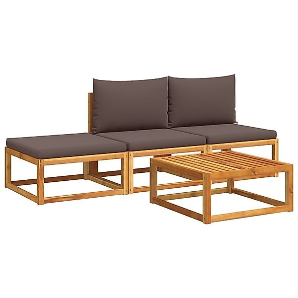 vidaXL Loungesofa 4-tlg. Garten-Sofagarnitur mit Kissen günstig online kaufen