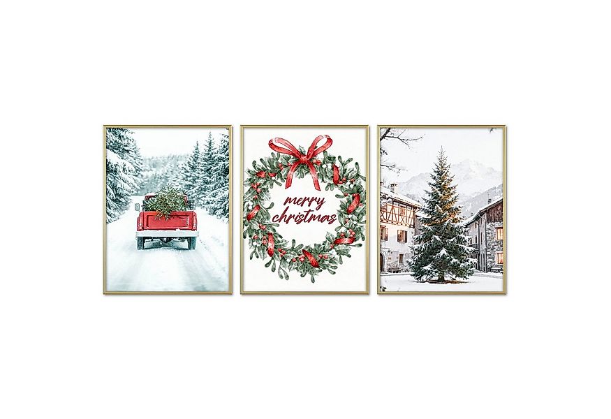 ARTFAVES Bilder-Collage Poster Set - Merry Christmas - 3 Deko Wandbilder We günstig online kaufen