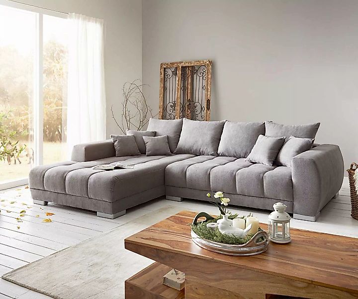 DELIFE Ecksofa Josea, Mikrofaser Steingrau 300x220 günstig online kaufen