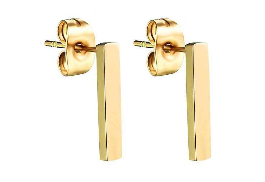 LÖB Paar Ohrstecker 18K Gold vergoldet Edelstahl Ohrringe Ohrstecker Stab 1 günstig online kaufen