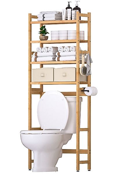 Yorbay Badregal Toilettenregal Bambus mit 2 günstig online kaufen
