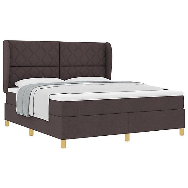 vidaXL Bett Boxspringbett mit Matratze Dunkelbraun 180x200 cm Stoff (1-tlg) günstig online kaufen