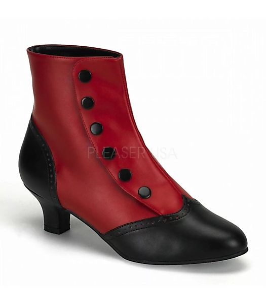 Stiefeletten FLORA-1023 - Schwarz/Rot (Schuhgröße: EUR 40) günstig online kaufen