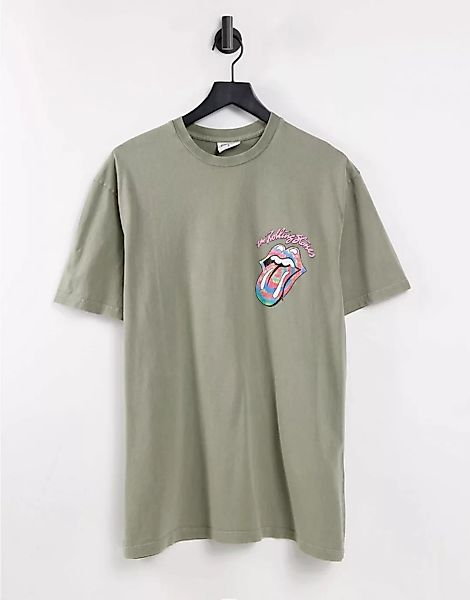 Topman – Oversize-T-Shirt in Grau mit Rolling-Stones-Print günstig online kaufen