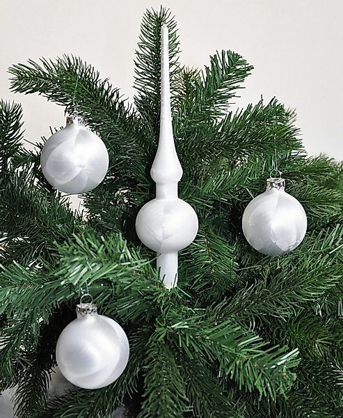 Thüringer Glasdesign Christbaumschmuck Eislack Glas Christbaumkugeln Set 15 günstig online kaufen