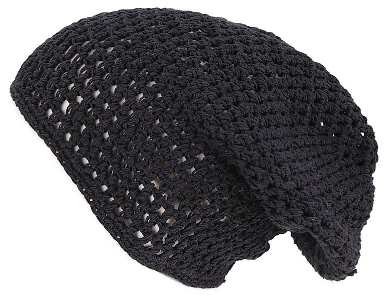 Guru-Shop Strickmütze Beanie, Baumwoll-Häkelmütze - schwarz günstig online kaufen