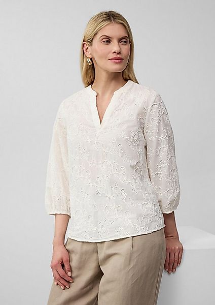 s.Oliver Kurzarmbluse Bluse Baumwollbluse mit Stickereien und 3/4-Ärmeln günstig online kaufen