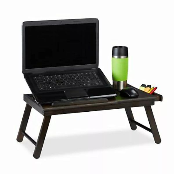 relaxdays Laptoptisch klappbar dunkelbraun günstig online kaufen