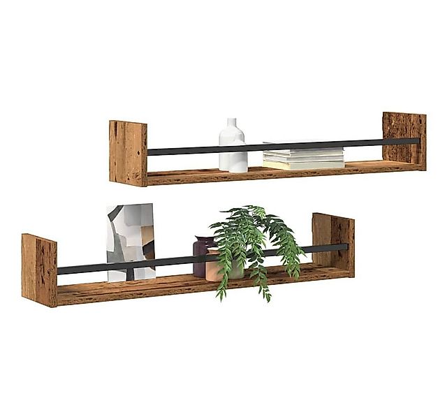 vidaXL Wandregal 80 x 16 x 14 cm Wandregale 2 Stück Altholz 80x16x14 cm Wer günstig online kaufen
