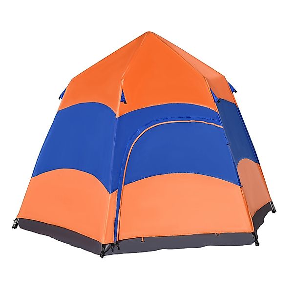 Outsunny Doppelwandzelt Polyester Glasfaser OrangeBlau B275 x L275 x H170 c günstig online kaufen