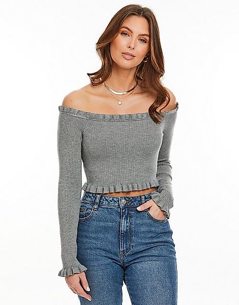Threadbare Langarmshirt THBBrooke mit angesagtem Carmen-Kragen günstig online kaufen