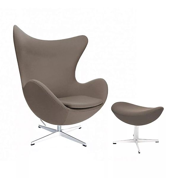 Fritz Hansen - Aktion Egg Chair/Das Ei™ Sessel + Hocker Stoff - taupe/Geste günstig online kaufen