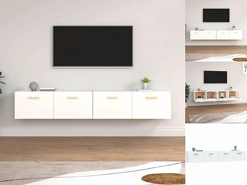 vidaXL Kleiderschrank Wandschränke 2 Stk Weiß 100x36,5x35 cm Holzwerkstoff günstig online kaufen