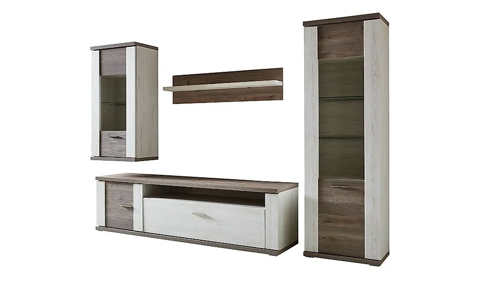 uno Wohnkombination  Titan ¦ weiß ¦ Maße (cm): B: 303 H: 207 T: 52.0 Kommod günstig online kaufen