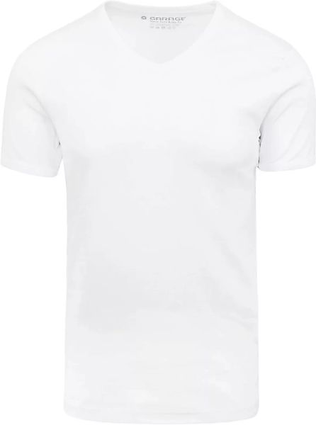 Garage Basic T-Shirt Weiss V-Hals - Größe S günstig online kaufen