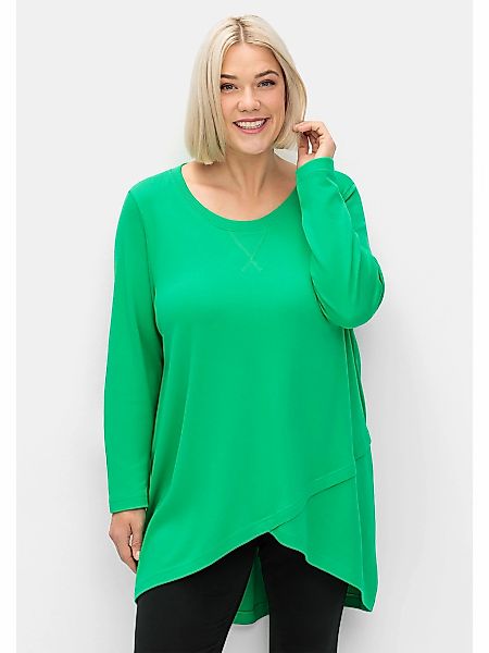 Sheego Longshirt "Große Größen", in Wickeloptik, in leichter A-Linie günstig online kaufen