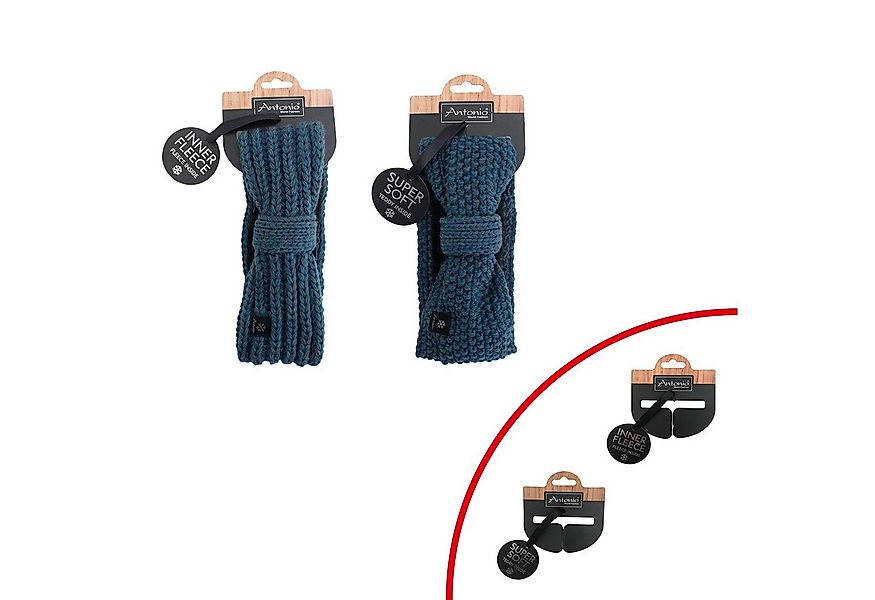 Antonio Strickmütze Antonio Damen Strickstirnband mit Fleece petrol (1-St) günstig online kaufen