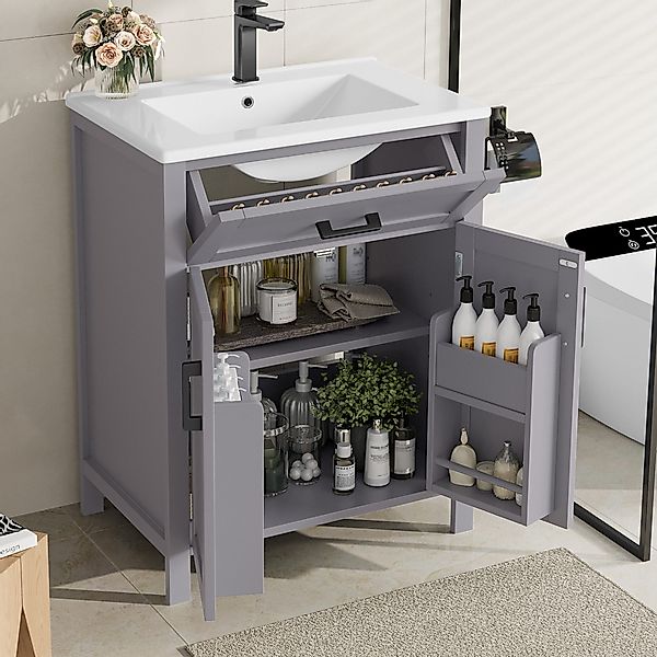 STILVORA Waschbeckenschrank Badezimmerschrank mit Keramikwaschbecken,Waschb günstig online kaufen