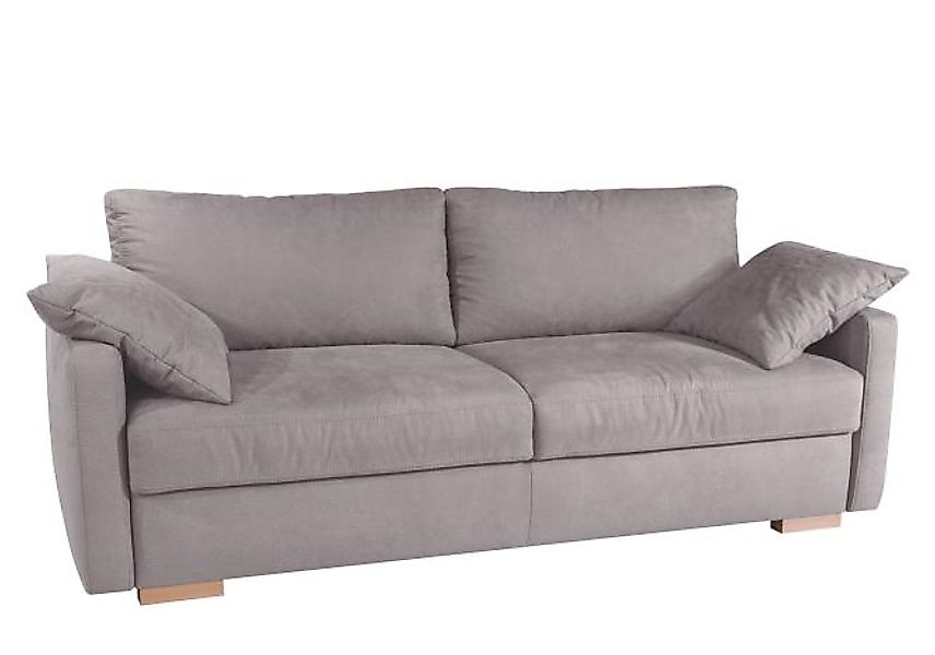 Dauerschläfer Funktionssofa inkl. Bettkasten und Topper Taupe günstig online kaufen