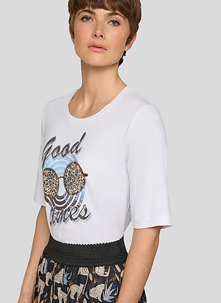 Rabe T-Shirt mit großem Frontprint und Nieten günstig online kaufen