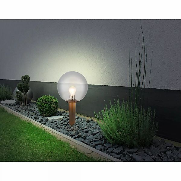 Globo Außenleuchte Ossy 1-flammig Holzoptik 250 x 500 mm günstig online kaufen