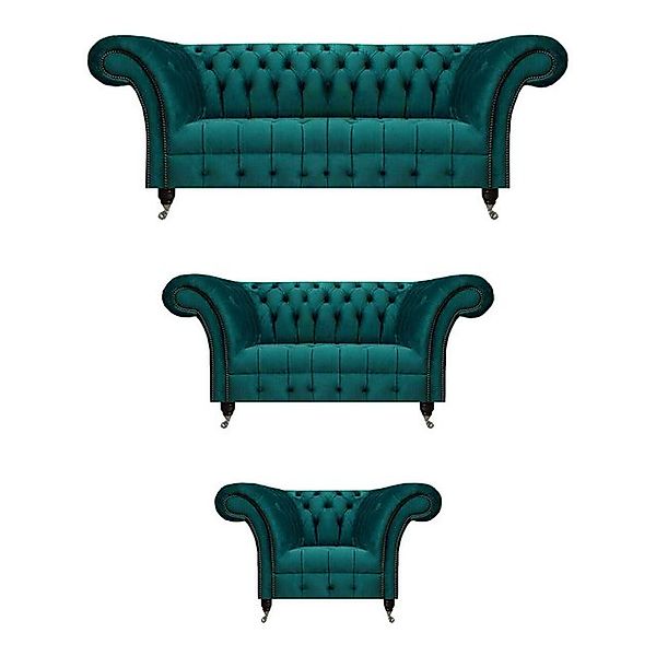 JVmoebel Sofa Sofagarnitur Couch Polster Chesterfield Design Sofa Set 3tlg günstig online kaufen