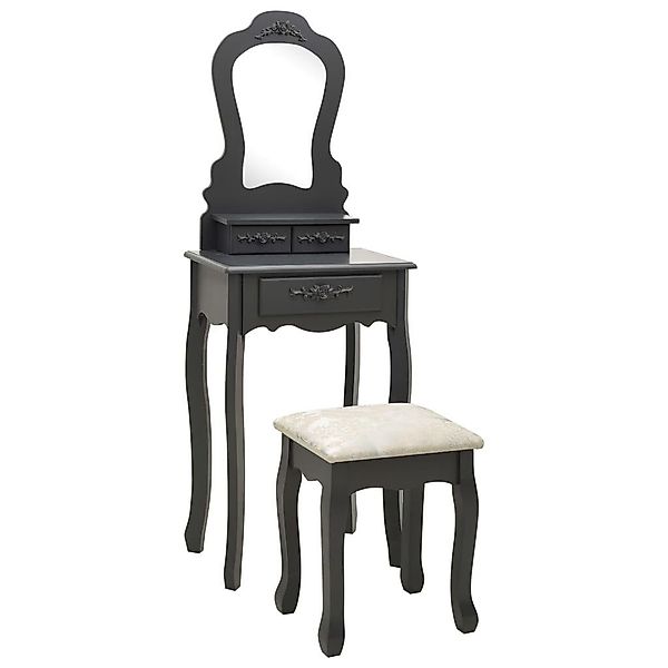vidaXL Schminktisch Schminktisch-Set mit Hocker Grau günstig online kaufen