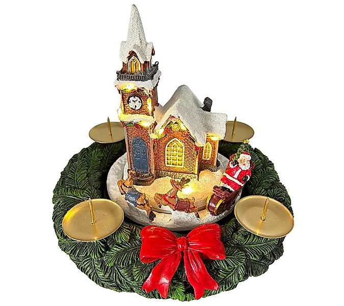 abc HOME Adventskranz mit Kerzenhaltern, LEDs, Melodie, batteriebetrieben günstig online kaufen
