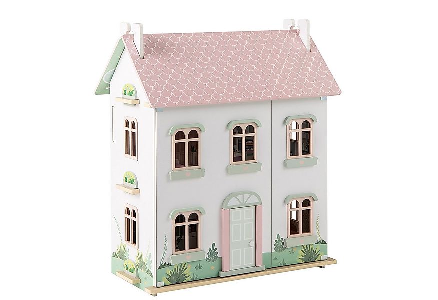 COSTWAY Puppenhaus, 3 Etagen Puppenstube, Holz mit Dächern, Türen, Zubehör günstig online kaufen