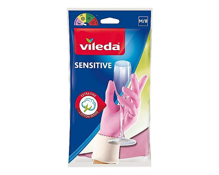 Vileda Latexhandschuhe Sensitiv innen baumwollbeschichtet, 1 Paar günstig online kaufen