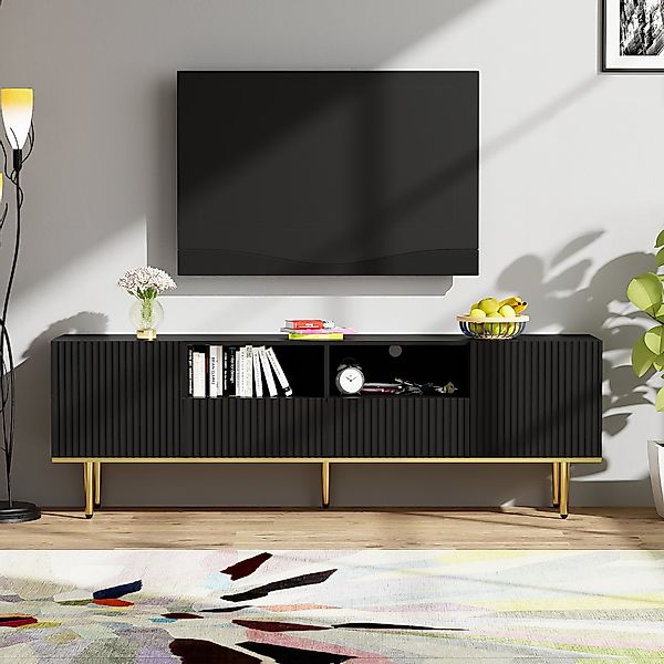 TV-Schrank 165 cm mit Stauraum mit Schubladen moderner Design mit vergoldet günstig online kaufen