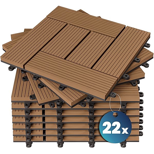 WPC Fliesen 22er-Set Mosaik Terrakotta - 30x30cm günstig online kaufen