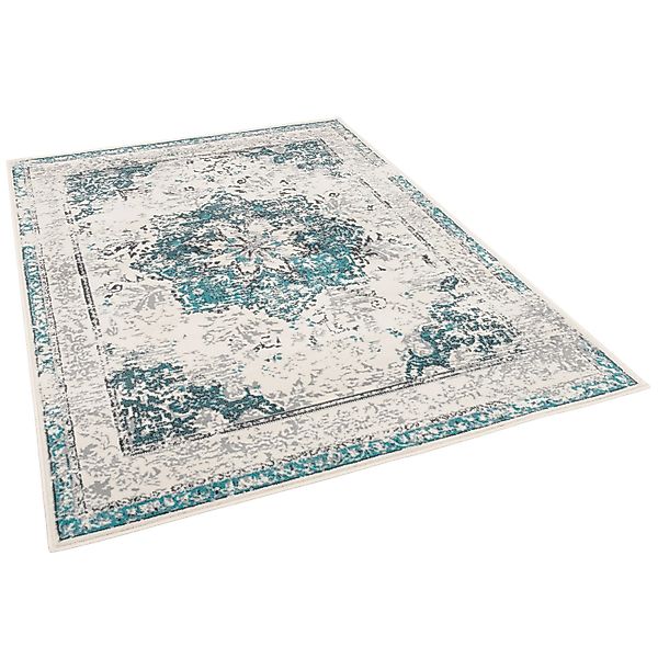 Pergamon Designer Teppich Pop-Vintage Blau Creme 160x230cm günstig online kaufen