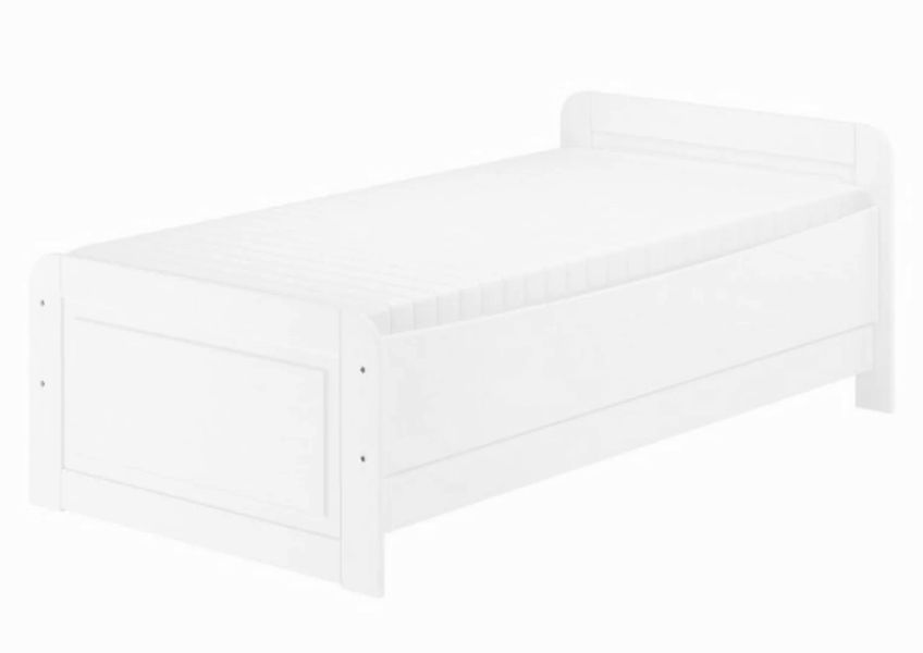 ERST-HOLZ Bett Weißes Seniorenbett 90x200 Einzelbett extra hoch Kiefernholz günstig online kaufen