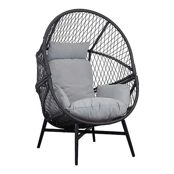 ebuy24 Rosario Sessel mit Sitzkissen Garten Schwarz günstig online kaufen