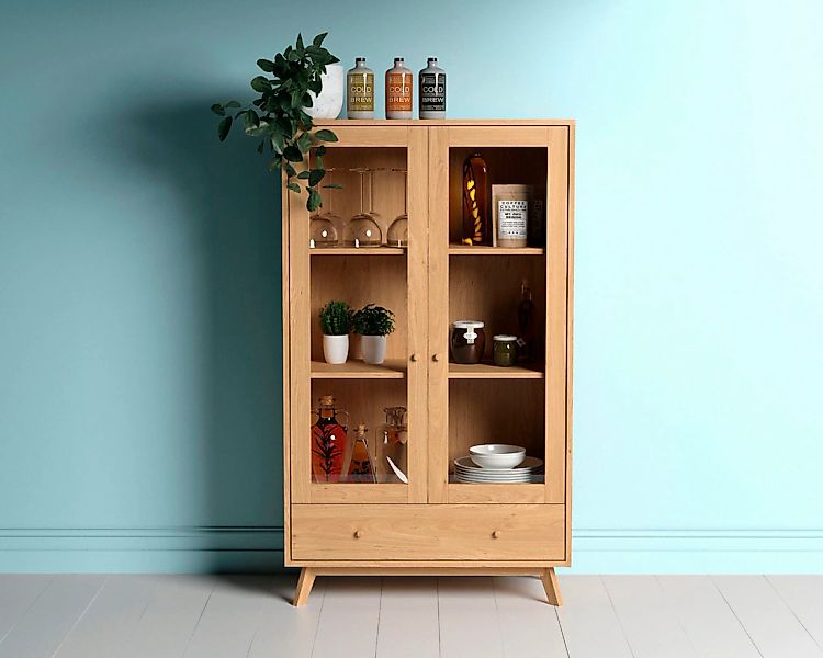 Woodman Glasvitrine "Kensal" im schlichten skandinavischen Design, Holzfurn günstig online kaufen