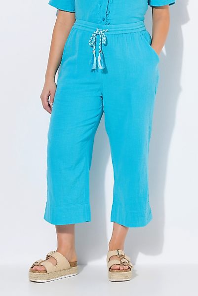 Ulla Popken Schlupfhose Musselin-Culotte Rose weites günstig online kaufen