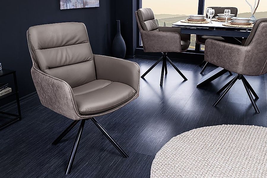 riess-ambiente Polsterstuhl BIG GEORGE taupe / schwarz (Einzelartikel, 1 St günstig online kaufen