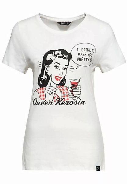 QueenKerosin Print-Shirt I Drink to make you pretty (1-tlg) mit Vintage-Mot günstig online kaufen