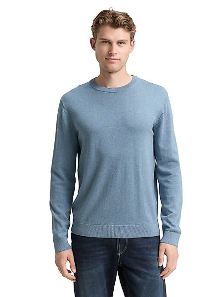 TOM TAILOR Rundhalspullover mit Logostickerei günstig online kaufen