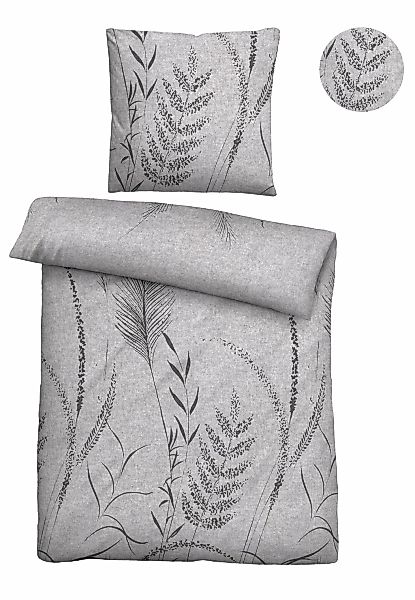 Biberna Bettwäsche "0840518" 2 Stk. kuschelig warm, samtweich, Melange, 100 günstig online kaufen
