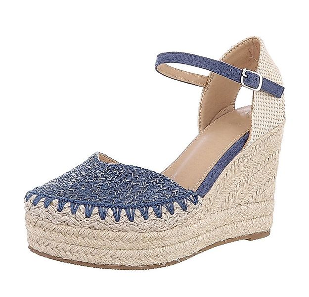 Ital-Design Moderne Espadrilles mit Keilabsatz für Damen, beige Plateausand günstig online kaufen