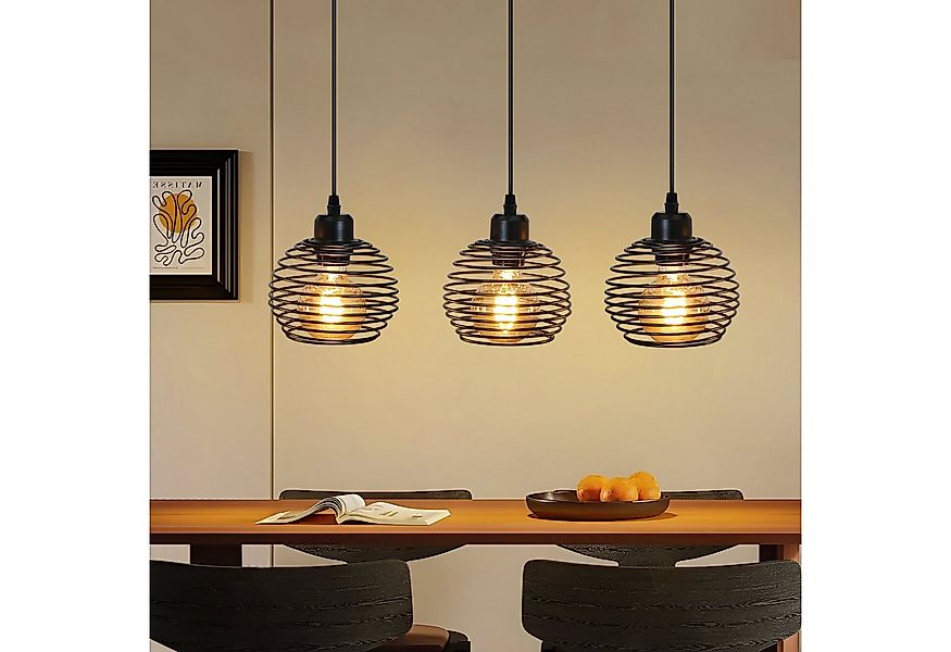 Nettlife Pendelleuchte Schwarz Esstisch Vintage Metall E27 Hängelampe Retro günstig online kaufen
