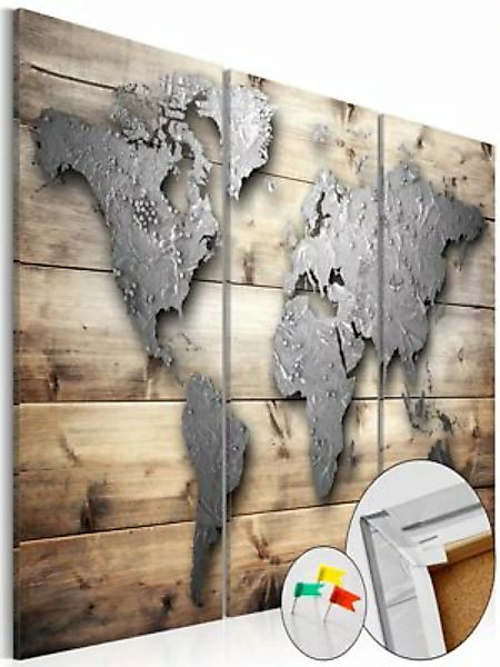 artgeist Pinnwand Bild Doors to the World [Cork Map] braun/silber Gr. 60 x günstig online kaufen