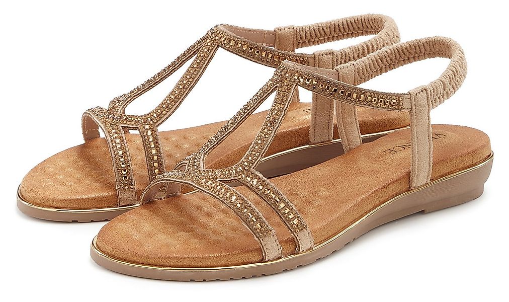Vivance Sandalette, Sommerschuh, Sandale mit Glitzer Verzierungen und elast günstig online kaufen
