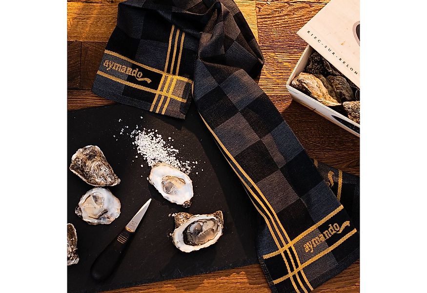 Aymando Geschirrtuch Black-Gold Hotel, (Set, 2-tlg., Ägyptische Baumwolle), günstig online kaufen